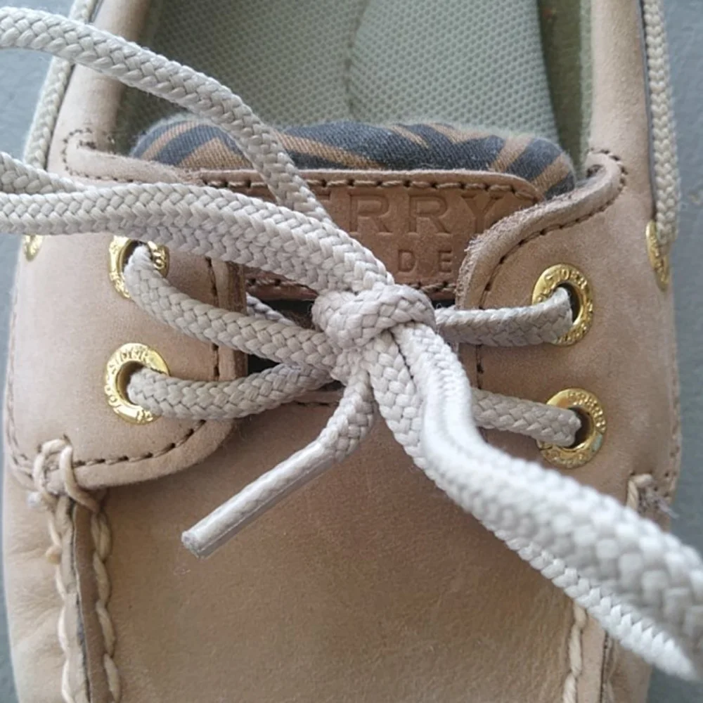 Sperry Neutral Zebra Print Top Siders Size 8